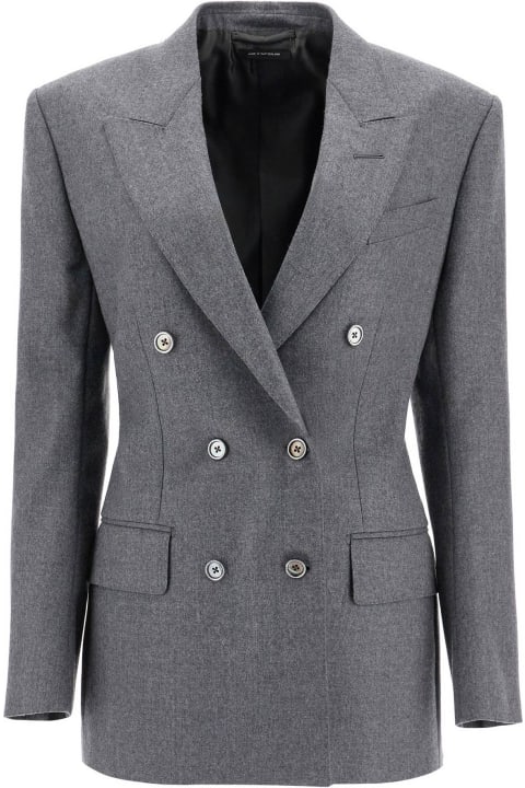 Tom Ford Coats & Jackets for Women Tom Ford Wallis Double-breasted Flannel