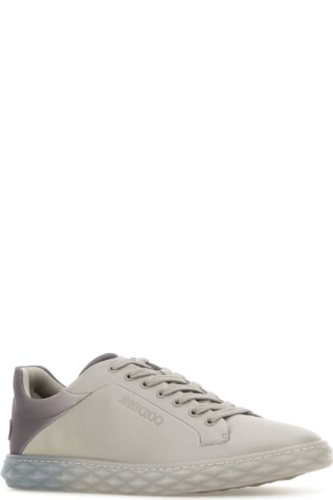 Jimmy Choo for Men Jimmy Choo Grey Leather Diamond Light/m Sneakers