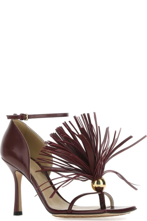 ウィメンズ新着アイテム Bottega Veneta Burgundy Leather Stretch Sandals
