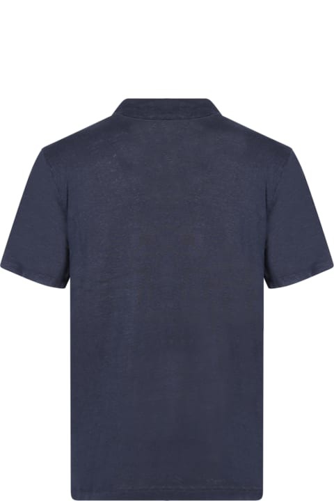 Officine Générale Clothing for Men Officine Générale Short Sleeves Blue Polo Shirt