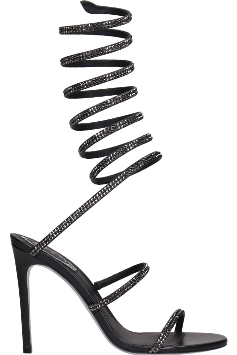 Supercleo Sandals In Black Synthetic Fibers
