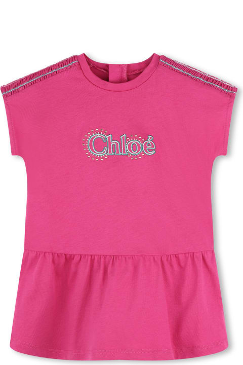 Fashion for Baby Boys Chloé Dress With Embroidered Logo