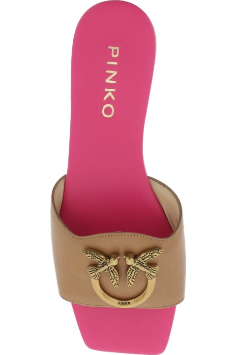 Pinko Sandals for Women Pinko Love Birds Leather Slides