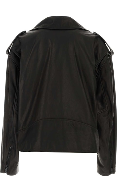 Balenciaga Clothing for Men Balenciaga Black Leather Oversize Jacket