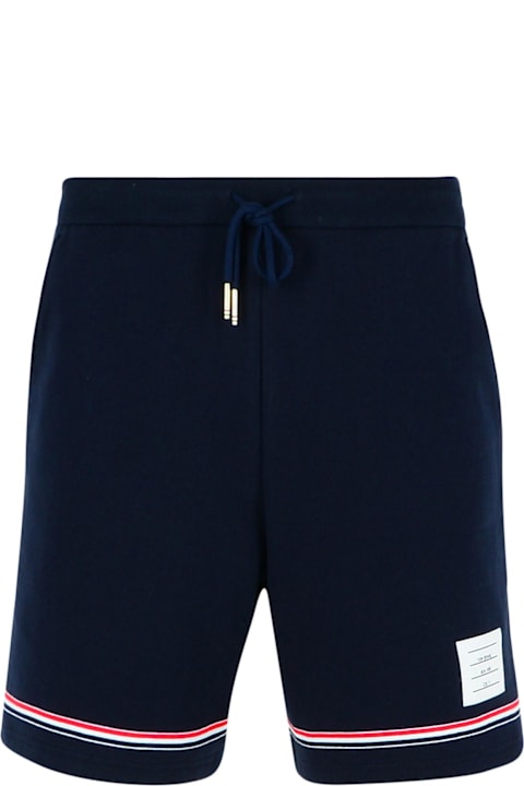 Thom Browne Pants for Men Thom Browne Navy Cotton Bermuda Shorts