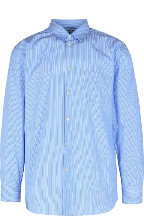 آخر صيحات الموضة من القسم الرجالي Comme des Garçons Shirt Light Blue Cotton Shirt