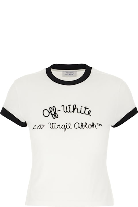 Topwear for Women Off-White White Cotton T-shirt