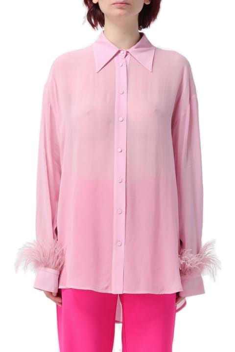Pinko Topwear for Women Pinko Semi-sheer Long-sleeved Georgette Shirt