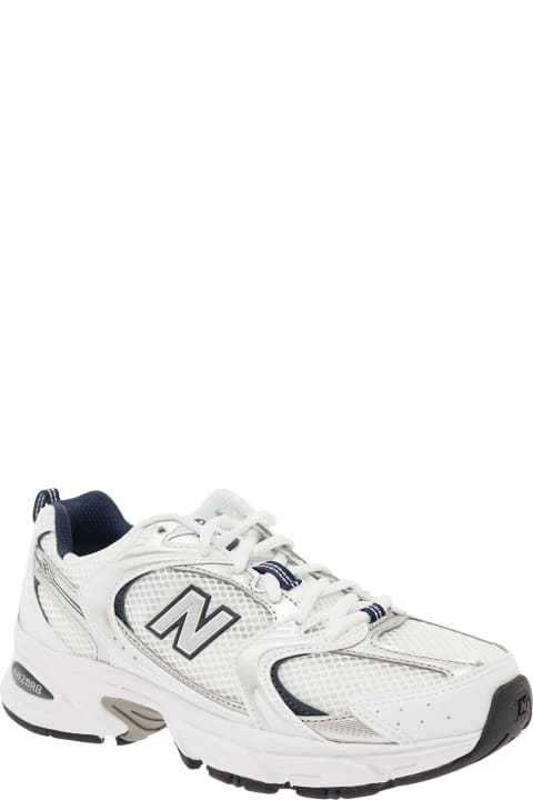 Fashion for Women New Balance '530' White And Blue Low Top Sneakers With Logo Patch In Tech Fabric Woman