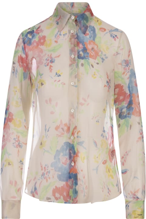 Fashion for Women Aspesi Flower Silk Shirt