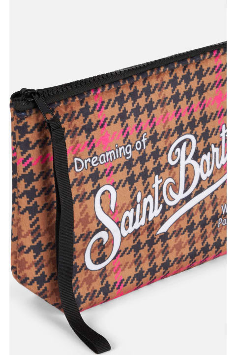 Bags for Men MC2 Saint Barth Aline Wooly Pochette With Pied De Poule Print