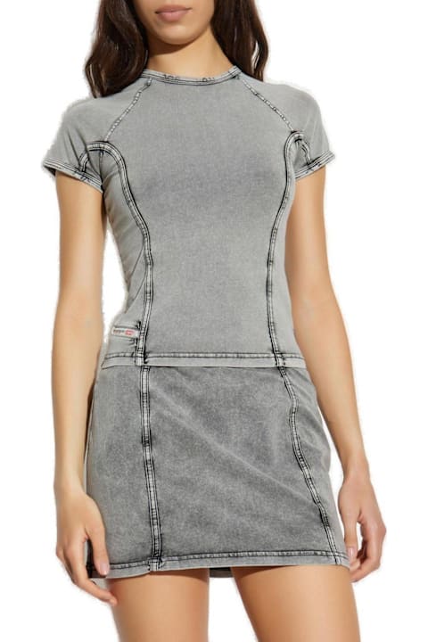 Diesel Topwear for Women Diesel T-lynne Denim-effect Top
