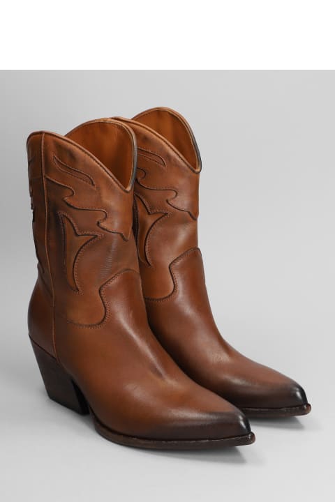 Texan Ankle Boots In Leather Color Leather