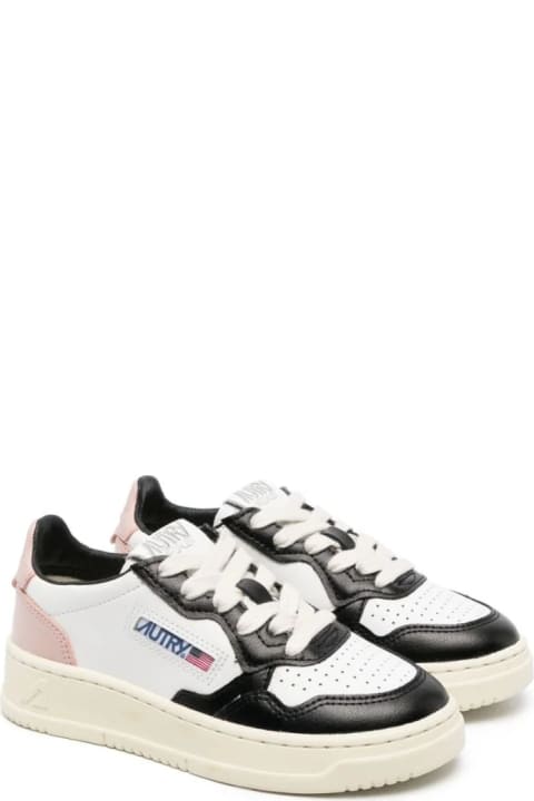 Shoes for Boys Autry White, Pink And Black Medalist Low Sneakers