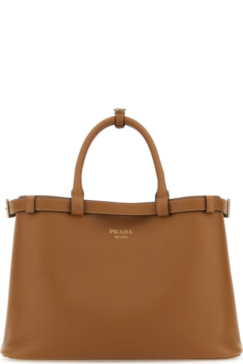 Prada Bags for Women Prada Caramel Leather Medium Prada Buckle Handbag