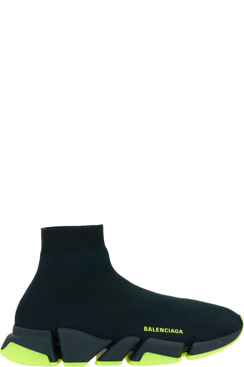 Shoes for Men Balenciaga 'speed 2.0' Black Sneakers With Neon Yellow Detail In Recycled Knit Man