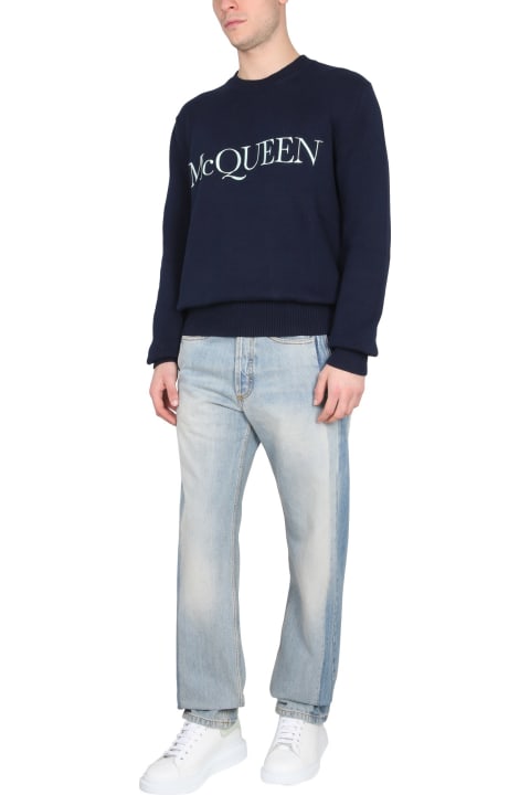Jeans for Men Alexander McQueen Worker Jeans With Patches