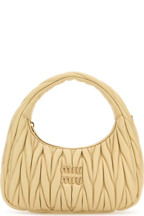 Bags for Women Miu Miu Cream Nappa Leather Wander Handbag
