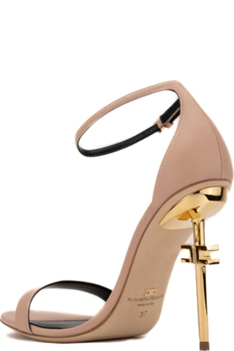 Elisabetta Franchi Women Elisabetta Franchi Women's Sandals In Leather And Logo Heel