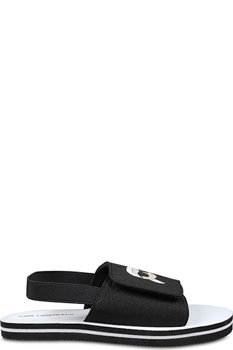 أحذية خصم على أولاد Karl Lagerfeld Kids Black Sandals For Kids With Karl Lagerfeld