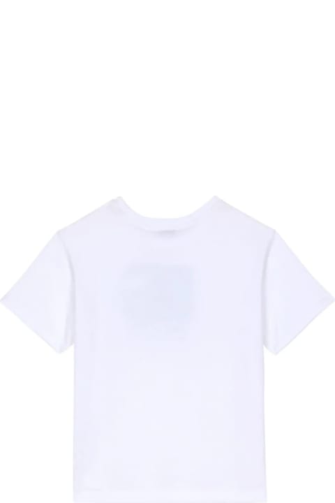 Topwear for Boys Dolce & Gabbana White T-shirt With Dg Milano Logo Print