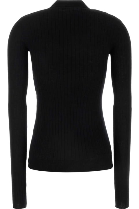 Topwear for Women The Attico Black Cashmere Polo Shirt