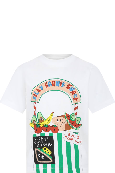 Stella McCartney Kids T-Shirts & Polo Shirts for Boys Stella McCartney Kids White T-shirt For Boy With Fruit Print