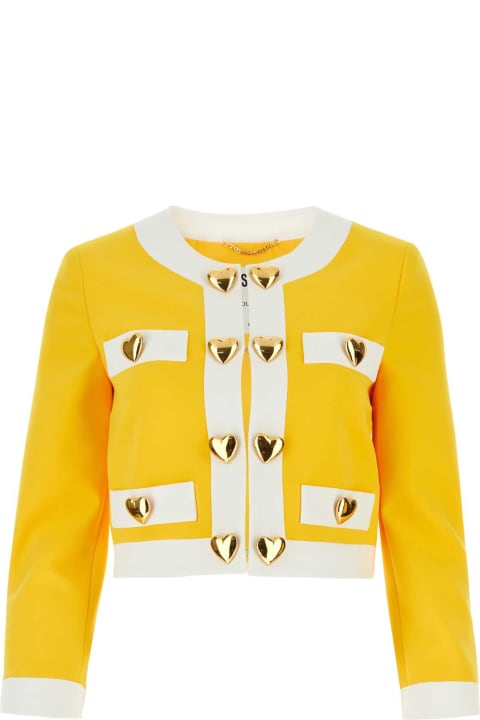 Moschino Coats & Jackets for Women Moschino Yellow Stretch Jersey Blazer