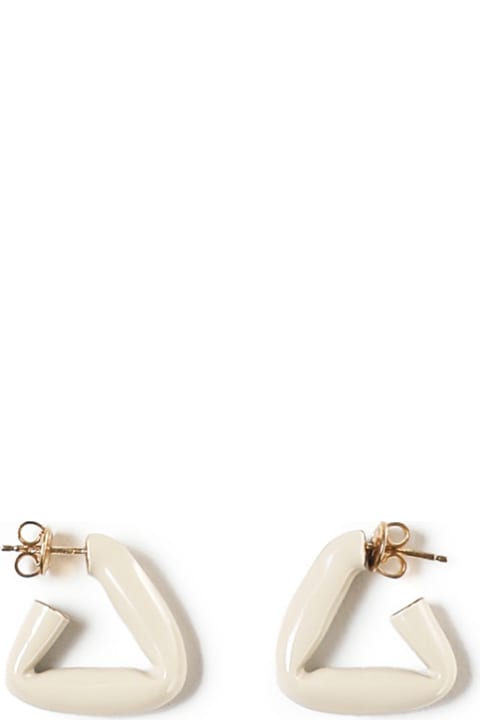 Earrings for Women Bottega Veneta Fold Earrings In Enamelled Silver