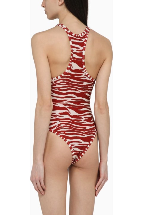 Fleeces & Tracksuits for Women The Attico Zebra Print White\/red One-piece Swimming Costume