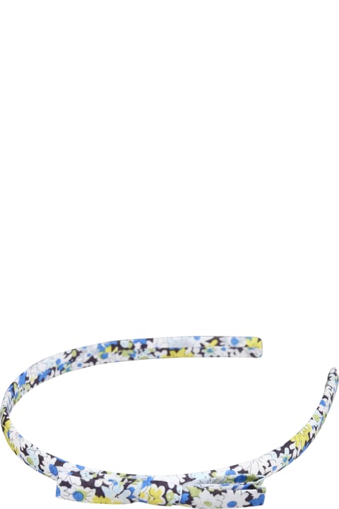 Accessories & Gifts for Girls Bonpoint Sky Blue Headband For Girl With Floral Print