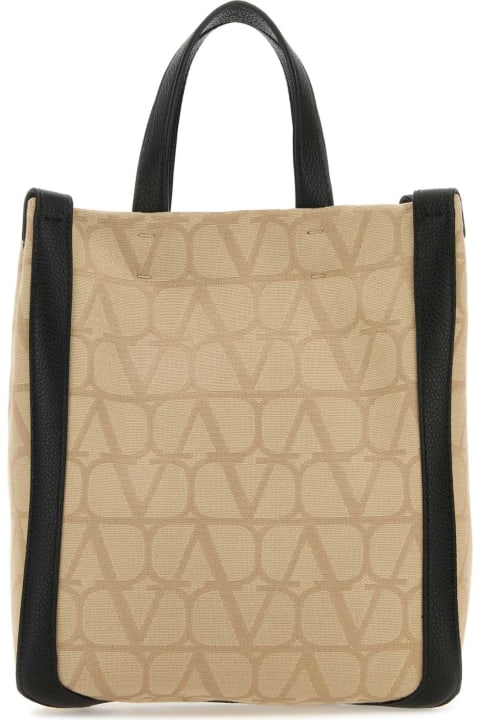 メンズ Valentino Garavaniのトートバッグ Valentino Garavani Beige Toile Iconographe Shopping Bag
