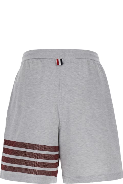 Thom Browne Pants for Men Thom Browne Grey Shorts With 4 Bars Logo In Cotton Man