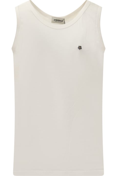 Topwear for Men A Paper Kid Tank Top With Flower Pin.