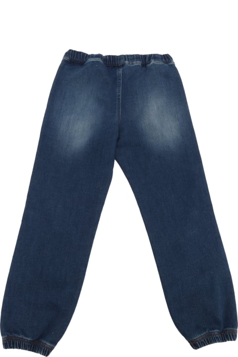 Palm Angels ملابس تحتية لـ أولاد Palm Angels Track Denim Fleece Joggerpant Blue Blue
