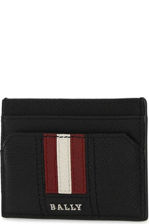 Accessories Sale for Men Bally Black Leather Thar Card Holder