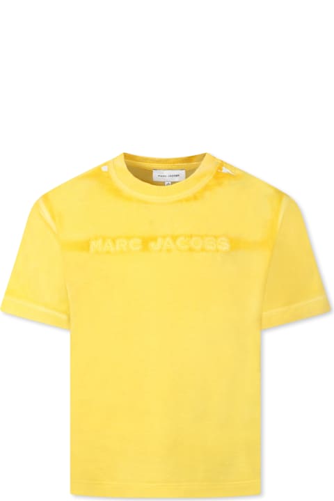 Little Marc Jacobs T-Shirts & Polo Shirts for Boys Little Marc Jacobs Yellow T-shirt For Kids With Logo