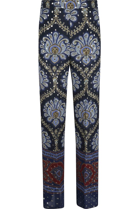 Etro Pants & Shorts for Women Etro Embellished Printed Trousers