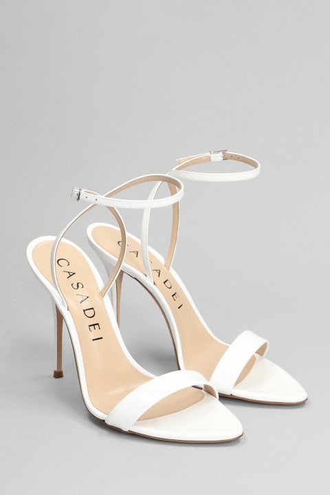 Casadei Sandals for Women Casadei Scarlet Sandals In White Patent Leather