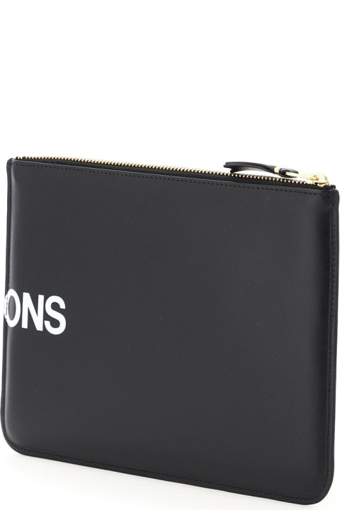 Luggage for Men Comme des Garçons Wallet Leather Pouch With Logo