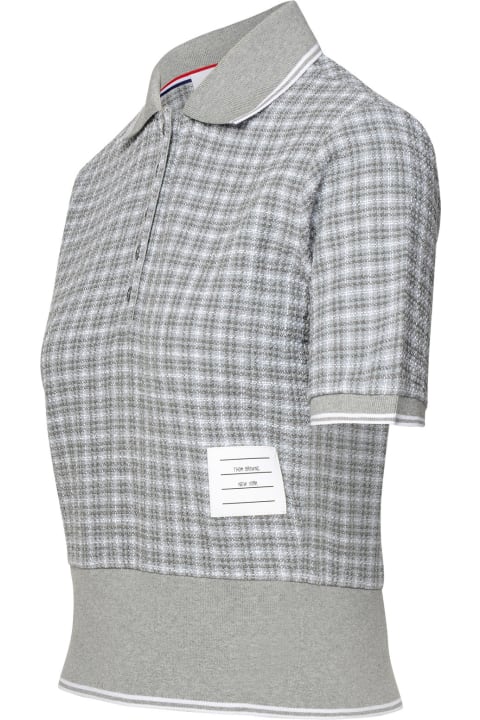 Topwear for Women Thom Browne Grey Cotton Blend Polo Shirt