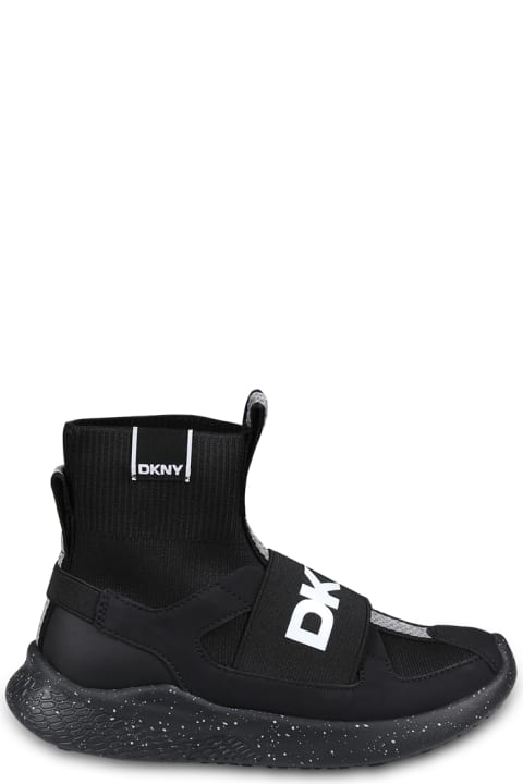 DKNY Shoes for Girls DKNY Black Sneakers Pour Fille Avce Logo