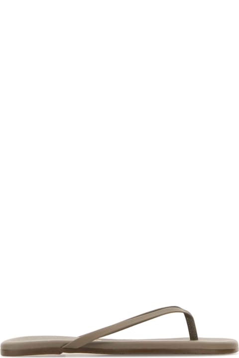 Tkees for Men Tkees Dove Grey Leather Lily Liners Thong Slippers