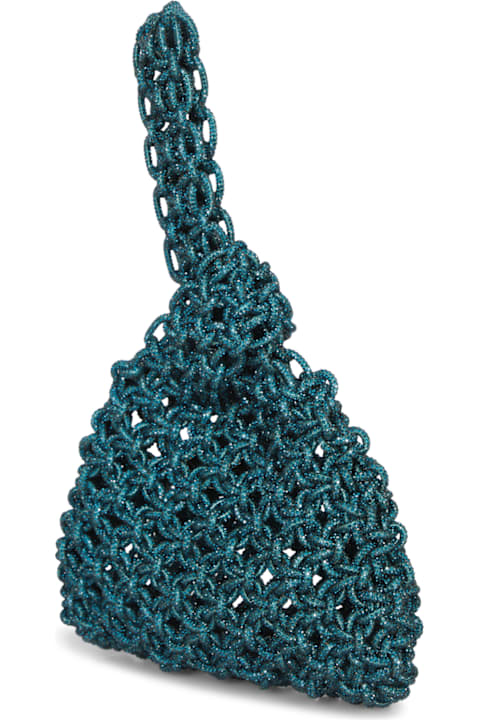 Hibourama Bags for Women Hibourama Niky Crisolite Green Woven Fabric Bag