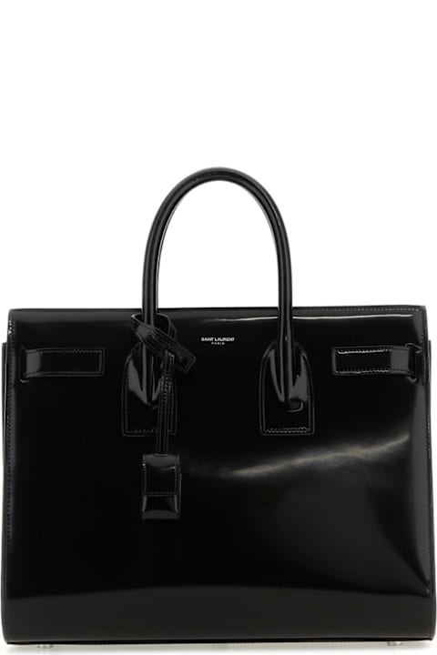 Saint Laurent Bags for Women Saint Laurent Black Leather Small Sac De Jour Handbag