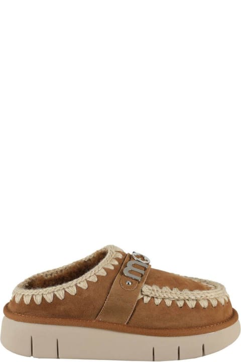 Homeware Mou Logo-lettering Round-toe Slippers