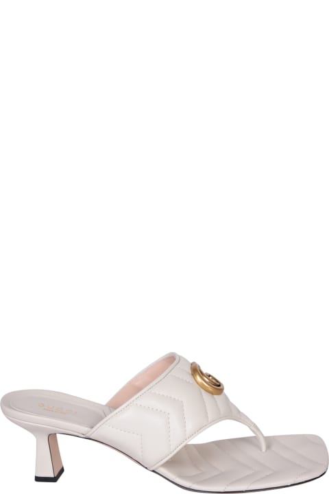 Shoes for Women Gucci Gg Matelassã© White Thong Sandals