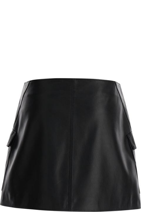 Fashion for Women ARMA Black Wallet Skirt With Pockets In Leather Woman