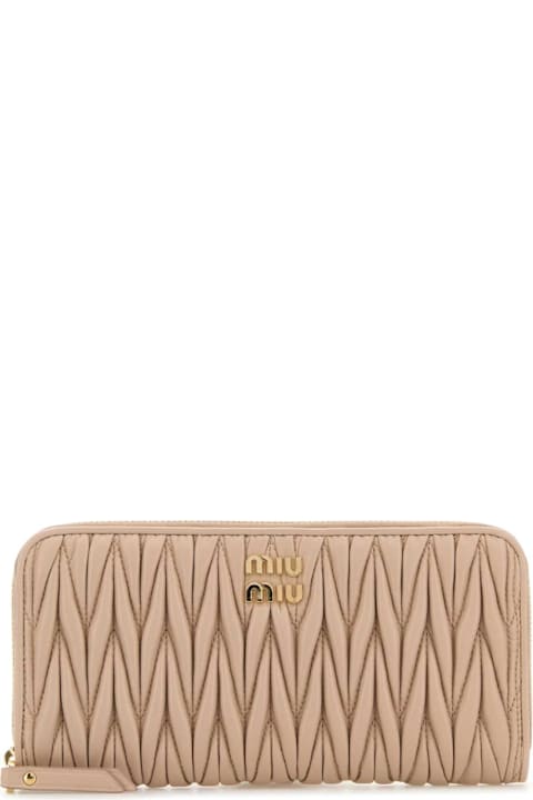 Miu Miu إكسسوارات لـ السيدات Miu Miu Powder Pink Nappa Leather Wallet