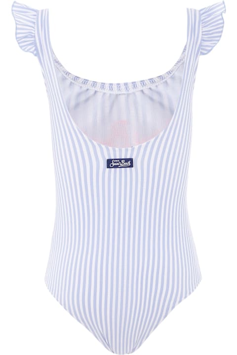 Homeware MC2 Saint Barth Light Blue Swimsuit For Girl With Logo